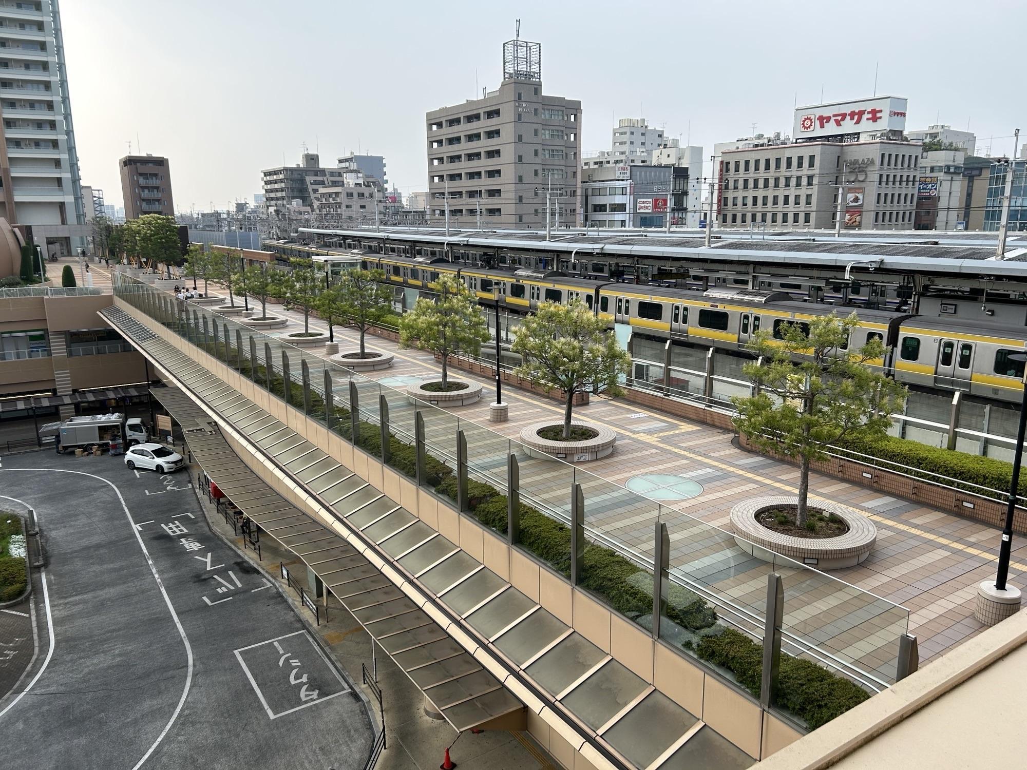 事業所から見える駅の風景