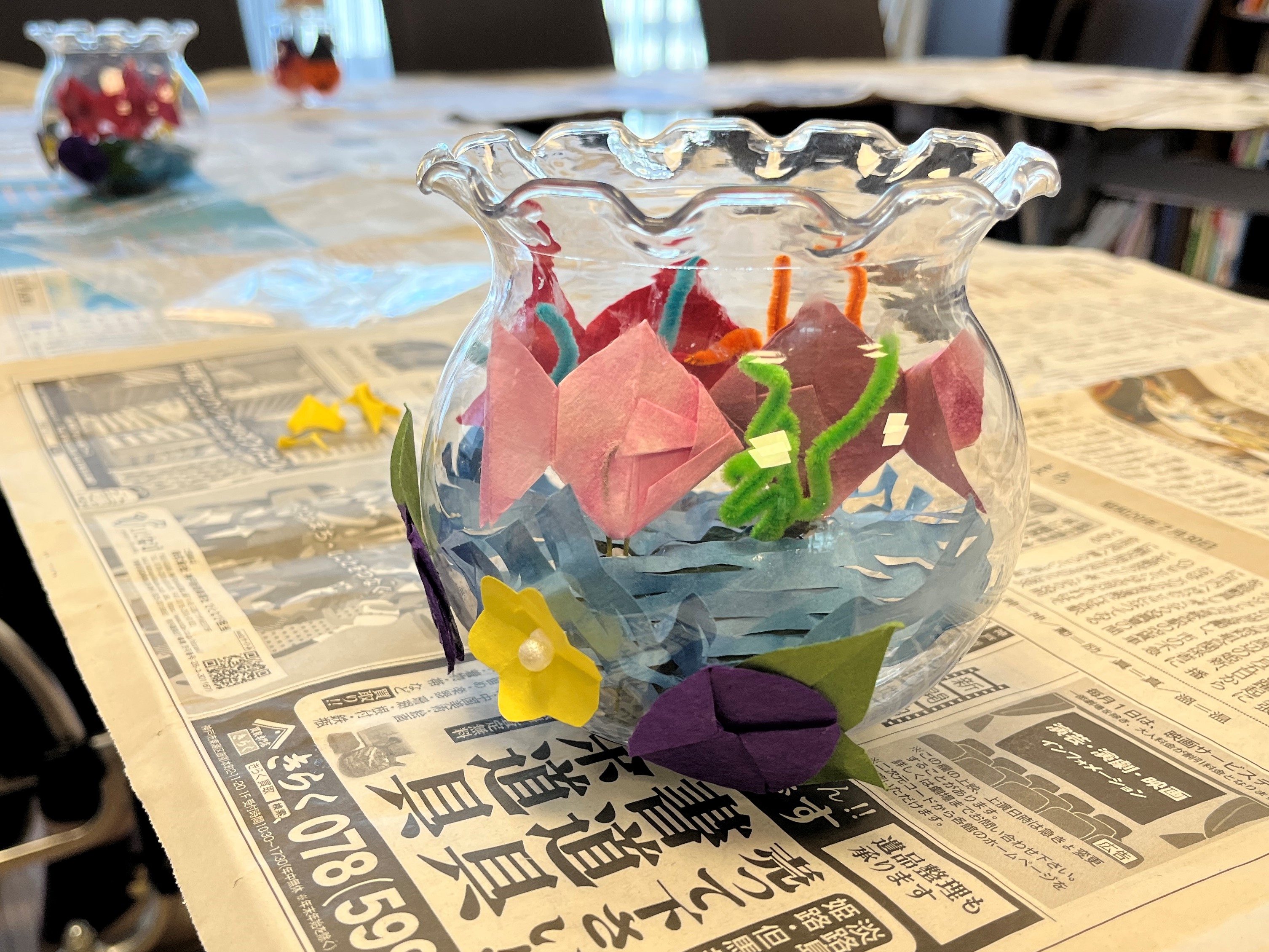 和紙で涼を感じる夏のひととき 〜金魚鉢づくり〜